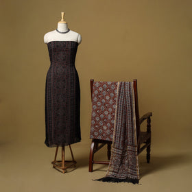 Kutch hand natural dyed kota doria cotton 3pc unstitched