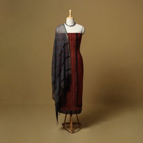 Kutch hand natural dyed kota doria cotton 3pc unstitched