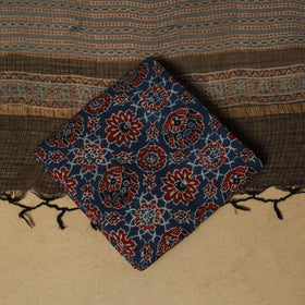 Kutch hand natural dyed kota doria cotton 3pc unstitched