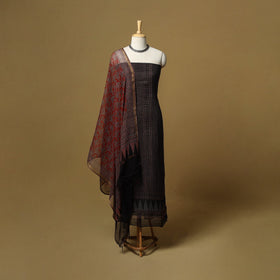 Kutch hand natural dyed kota doria cotton 3pc unstitched