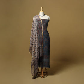 Kutch hand natural dyed kota doria cotton 3pc unstitched