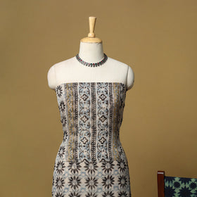 Kutch hand natural dyed kota doria cotton 3pc unstitched