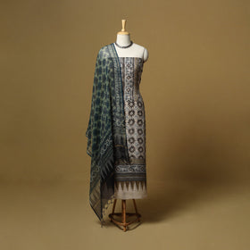 Kutch hand natural dyed kota doria cotton 3pc unstitched