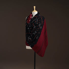 Kutch handwoven bandhani merino wool shawl 02 - handcrafted