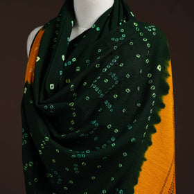 Kutch handwoven bandhani merino wool shawl 08 - handcrafted