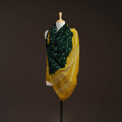 Kutch handwoven bandhani merino wool shawl 09 - handcrafted