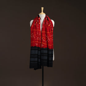 Kutch handwoven bandhani merino wool shawl 10 - handcrafted