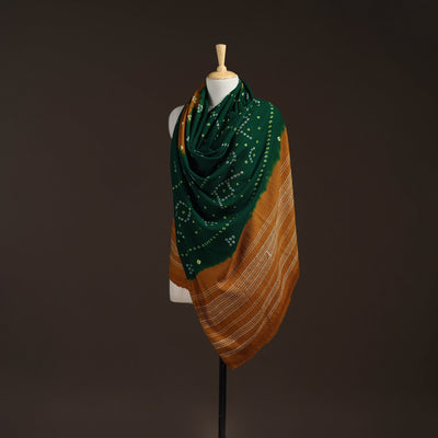 Kutch handwoven bandhani merino wool shawl 12 - handcrafted