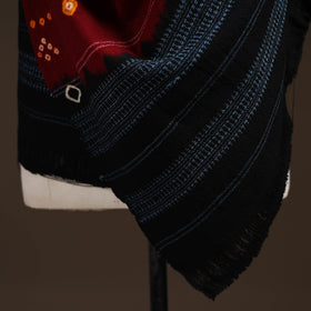 Kutch handwoven bandhani merino wool shawl 14 - handcrafted
