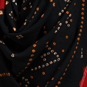 Kutch handwoven bandhani merino wool shawl 18 - handcrafted