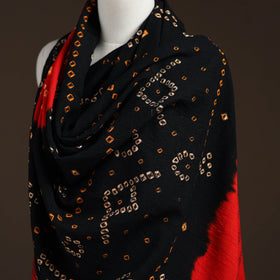 Kutch handwoven bandhani merino wool shawl 20 - handcrafted