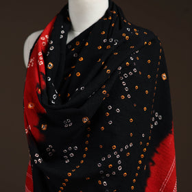 Kutch handwoven bandhani merino wool shawl 21 - handcrafted