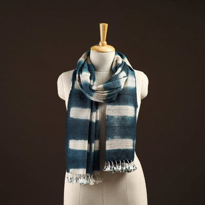 Kutch handwoven clamp dyed merino wool x katia silk shibori