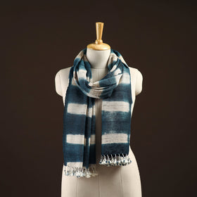 Kutch handwoven clamp dyed merino wool x katia silk shibori