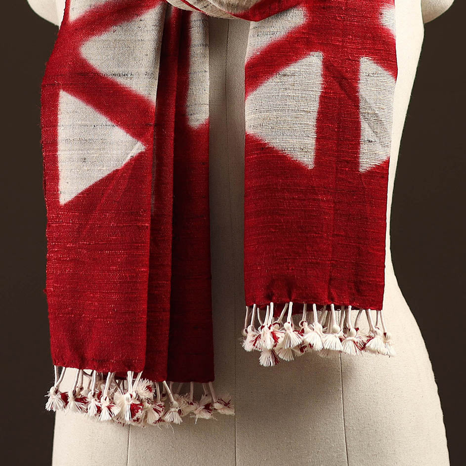 Kutch handwoven clamp dyed merino wool x katia silk shibori