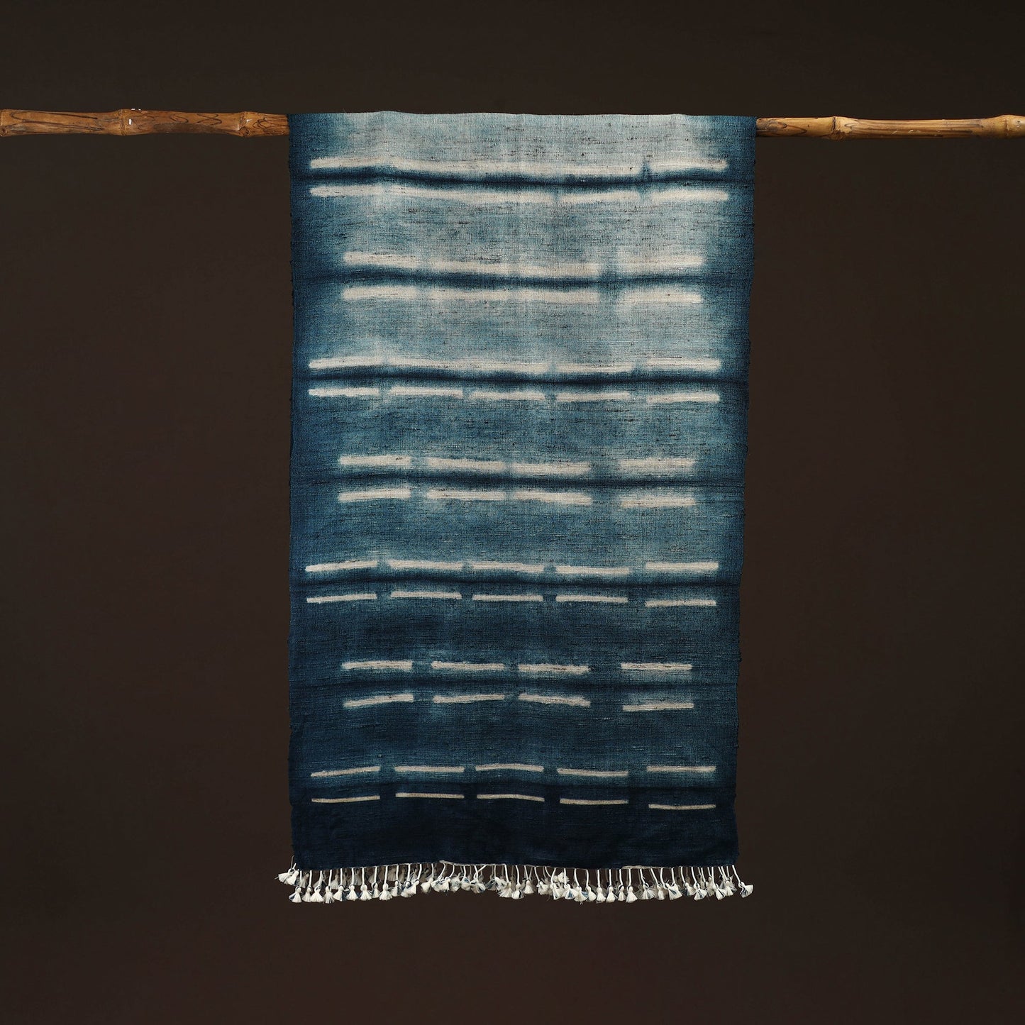 Kutch handwoven clamp dyed merino wool x katia silk shibori
