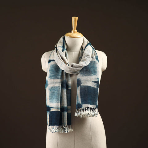 Kutch handwoven clamp dyed merino wool x katia silk shibori