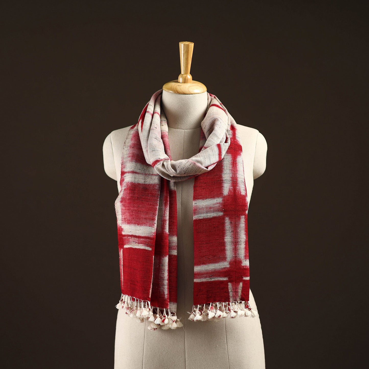 Kutch handwoven clamp dyed merino wool x katia silk shibori