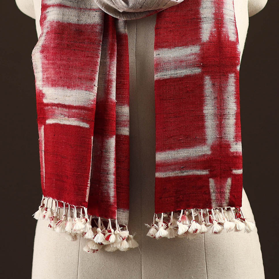 Kutch handwoven clamp dyed merino wool x katia silk shibori