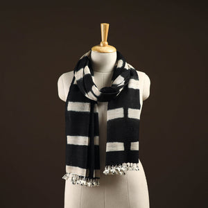 Kutch handwoven clamp dyed merino wool x katia silk shibori