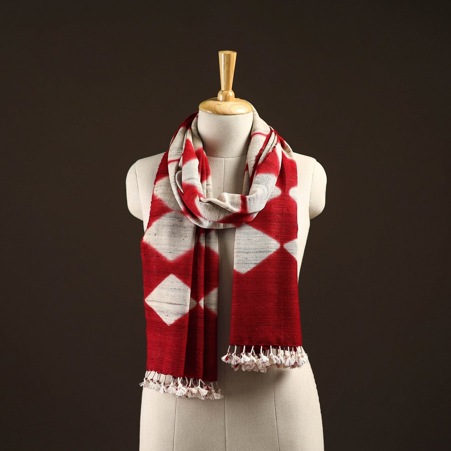 Kutch handwoven clamp dyed merino wool x katia silk shibori