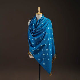 Kutch handwoven merino wool bandhani tie-dye shawl 124