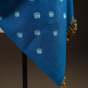 Kutch handwoven merino wool bandhani tie-dye shawl 124