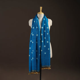 Kutch handwoven merino wool bandhani tie-dye shawl 124