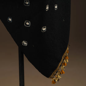 Kutch handwoven merino wool bandhani tie-dye shawl 127