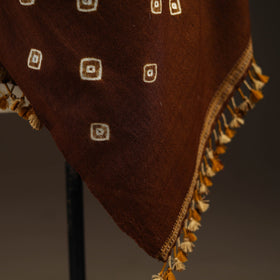 Kutch handwoven merino wool bandhani tie-dye shawl 129