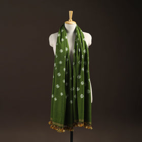 Kutch handwoven merino wool bandhani tie-dye shawl 130