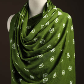 Kutch handwoven merino wool bandhani tie-dye shawl 130