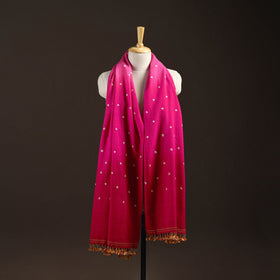 Kutch handwoven merino wool bandhani tie-dye shawl 134