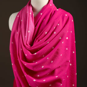 Kutch handwoven merino wool bandhani tie-dye shawl 134