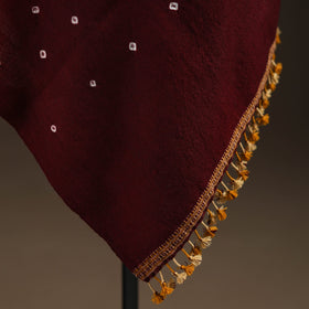 Kutch handwoven merino wool bandhani tie-dye shawl 138
