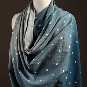Kutch handwoven merino wool bandhani tie-dye shawl 139