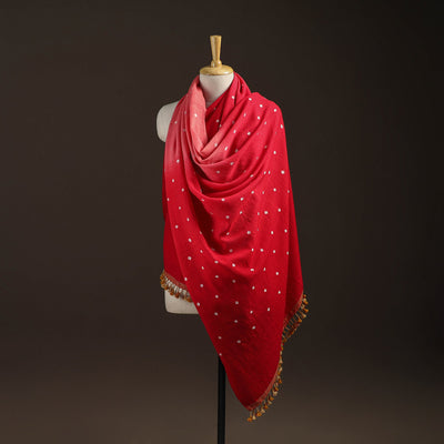 Kutch handwoven merino wool bandhani tie-dye shawl 140
