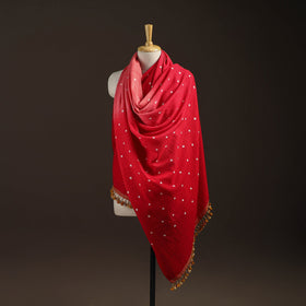Kutch handwoven merino wool bandhani tie-dye shawl 140