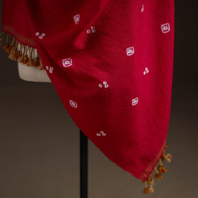 Kutch handwoven merino wool bandhani tie-dye shawl 26