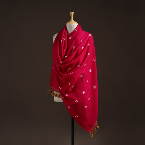 Kutch handwoven merino wool bandhani tie-dye shawl 26
