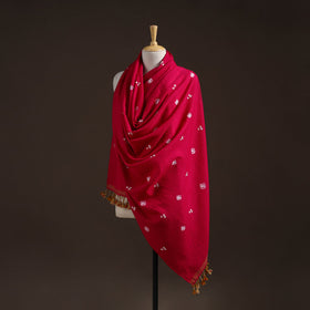 Kutch handwoven merino wool bandhani tie-dye shawl 26