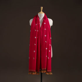 Kutch handwoven merino wool bandhani tie-dye shawl 26