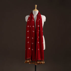 Kutch handwoven merino wool bandhani tie-dye shawl 27