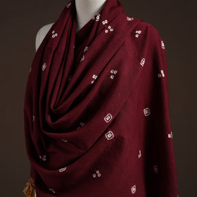 Kutch handwoven merino wool bandhani tie-dye shawl 28