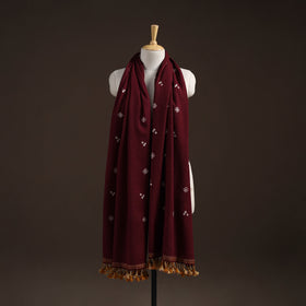 Kutch handwoven merino wool bandhani tie-dye shawl 28