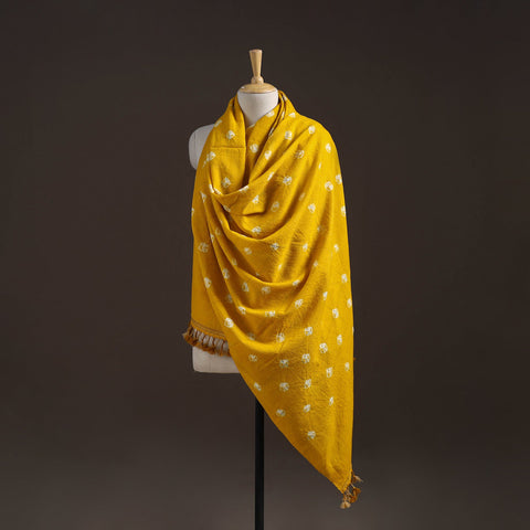 Kutch handwoven merino wool bandhani tie-dye shawl 32