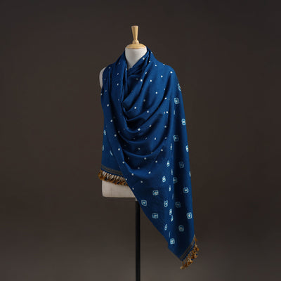 Kutch handwoven merino wool bandhani tie-dye shawl 33