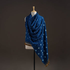 Kutch handwoven merino wool bandhani tie-dye shawl 33
