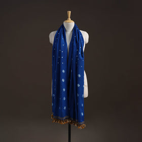 Kutch handwoven merino wool bandhani tie-dye shawl 34