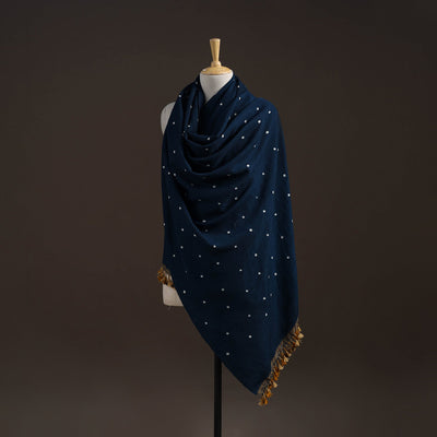 Kutch handwoven merino wool bandhani tie-dye shawl 37